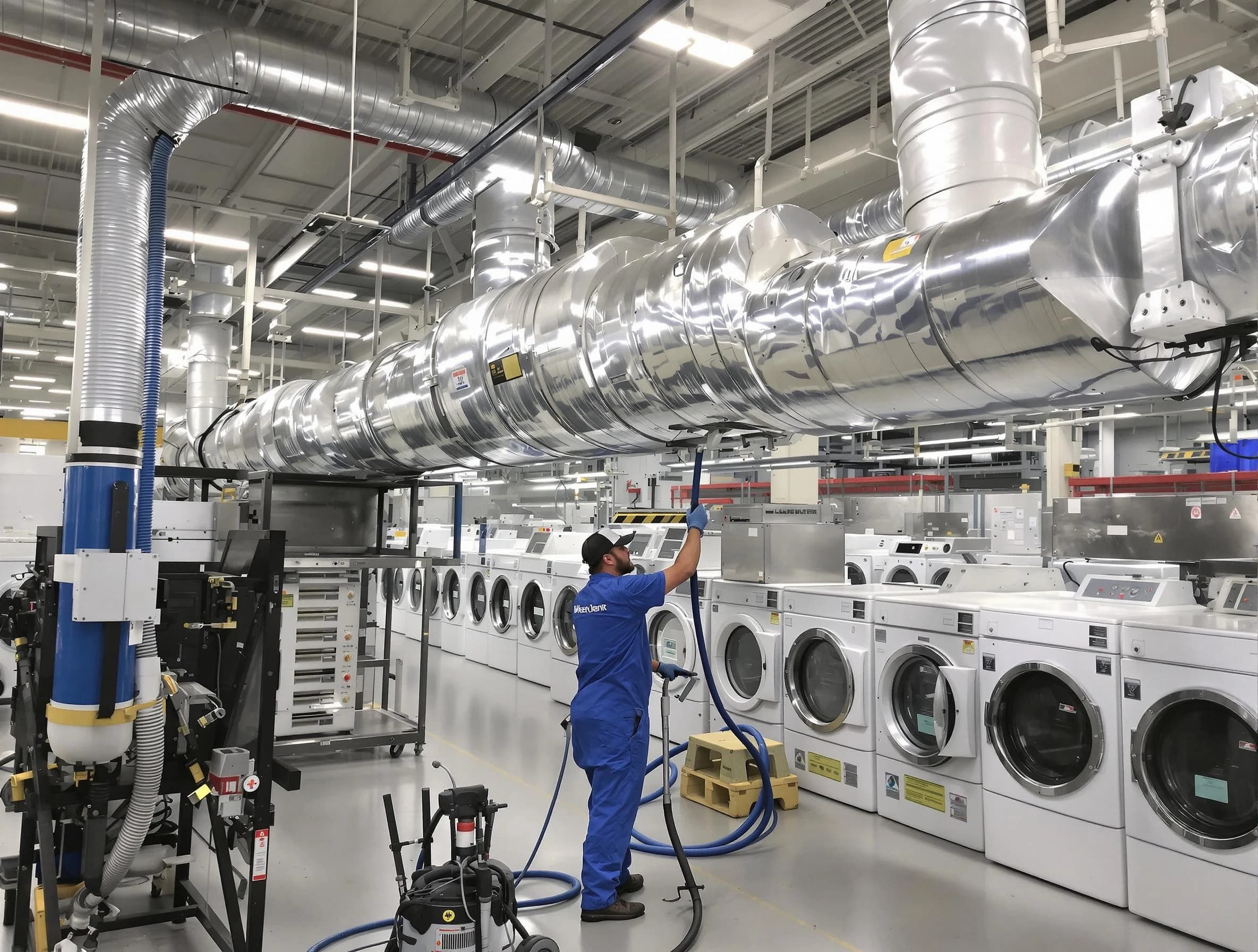 Holly Springs Dryer Vent Cleaning team performing heavy-duty industrial dryer vent cleaning in Holly Springs